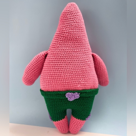 Handcrafted Patrick Star Plushie Doll Crochet Amigurumi - Picture 8 of 11